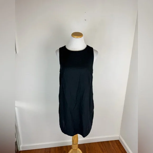 Abercrombie High-Neck Linen A-Line Shift Dress Size S Petite - Picture 4 of 7